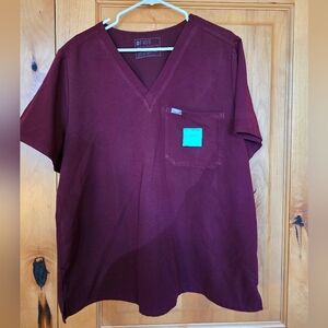 Figs Burgandy XXL Catrina Scrub Top